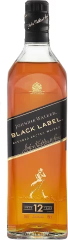 Johnnie Walker, Black Label, 1 L, Whisky Blended Scotch, Envejecido 12 Años, Sabor Dulce y Ahumado