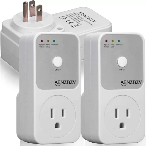 1800W Regulador de Voltaje para Refrigerador, No Break para Refrigerador, Supresor de Picos para Lavadora, Protector Contra Sobretensiones para Cocina, Enchufe de EE. UU. AC120V (Paquete de 2)