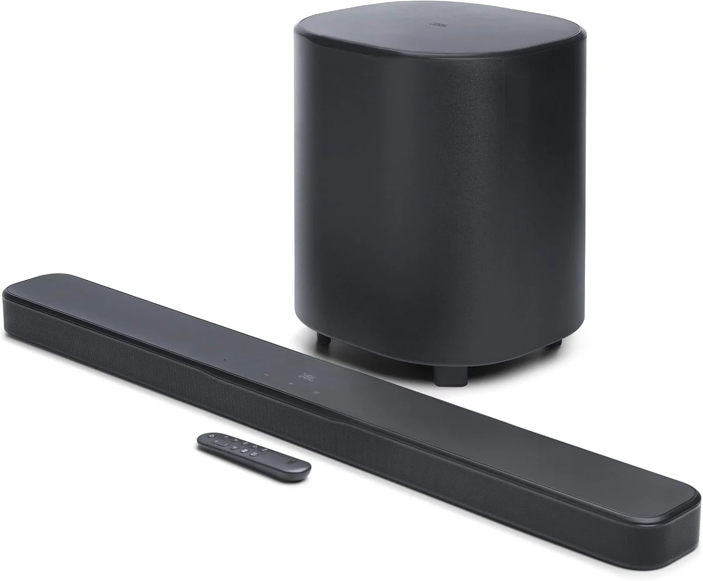 JBL Bar 500MK2-5.1 Sistema de Barra de Sonido de Canal con Dolby Atmos®, MultiBeam™ 3.0 y PureVoice 2.0, 750W con Sub de 10 Pulgadas, calibración de Sonido fácil y Funciona con Altavoces habilitados