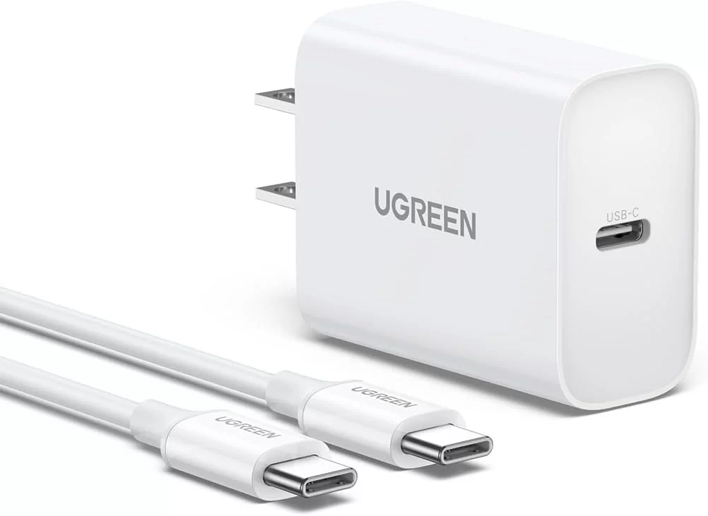 UGREEN 20W PD Cargador USB Tipo C Portátil con 60W 1M Cable