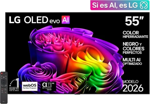 LG Pantalla 55 Pulgadas OLED EVO AI G6 4K Smart TV webOS 2026