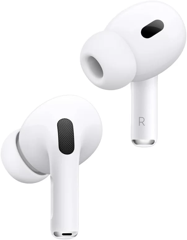 Audífonos inalámbricos AirPods Pro 2 de Apple, audífonos Bluetooth, Cancelación Activa de Ruido, Modo Ambiente, Audio Espacial Personalizado, Sonido de Alta fidelidad, Chip H2, Carga USB-C - Blanco