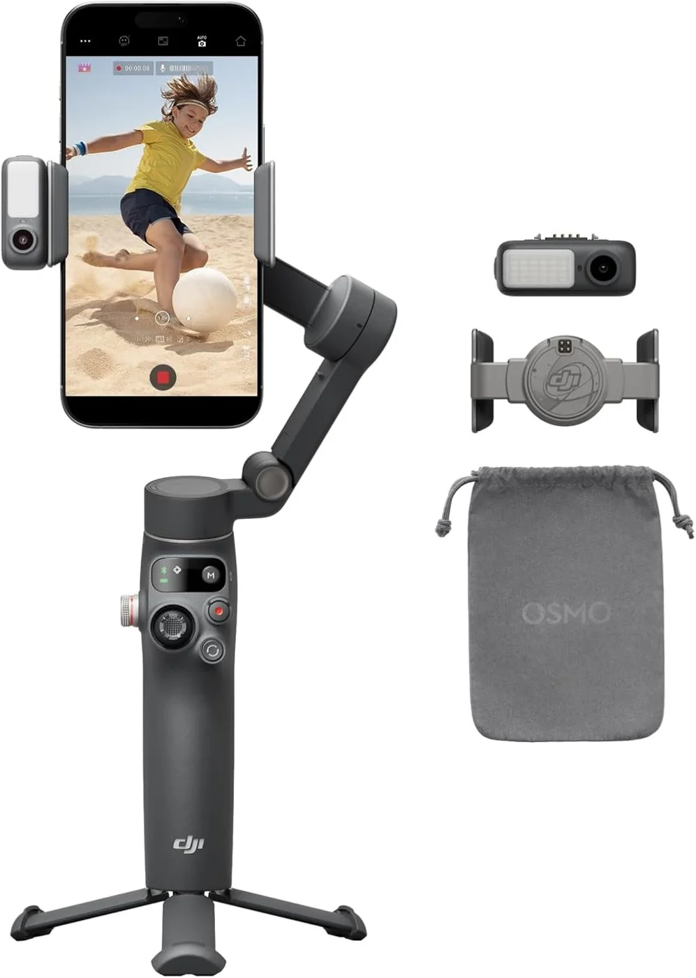 Estabilizador DJI Osmo Mobile 7P para iPhone y Android, Seguimiento nativo