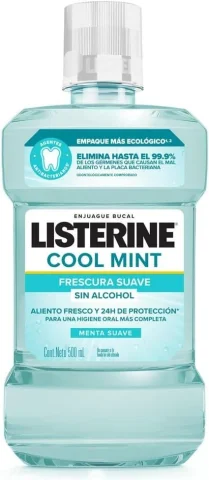 Listerine, Enjuague Bucal Cool Mint Zero Alcohol 500 Ml