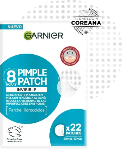 Garnier Pimple Patch Parches Faciales Hidrocoloides para Acné, 22 piezas
